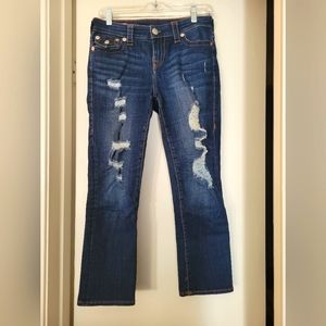 Cropped distressed jeans